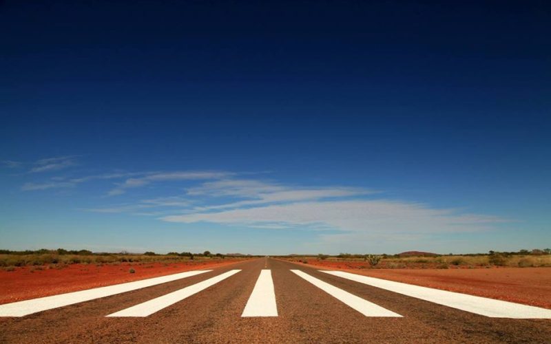 Never-ending road in the Outback