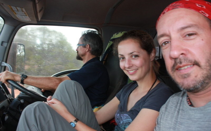 Tour guide Sean, Sanne and Lee, finally in the front seat together! Photo by Lee