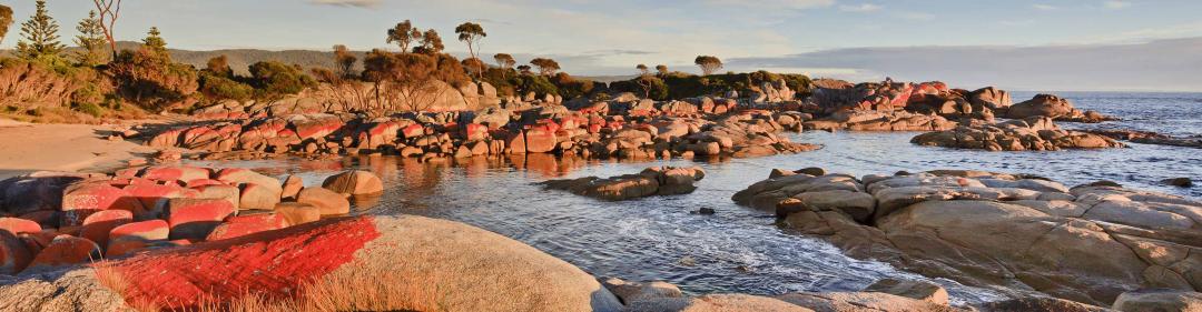 The Bay of Fires in Tasmania as seen on our Tasmania tours