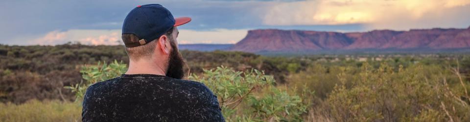 Watching sunset from our exclusive Kings Canyon campsite