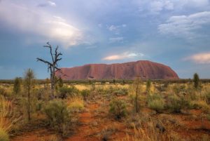 Ayers Rock, Uluru moody stormy sky