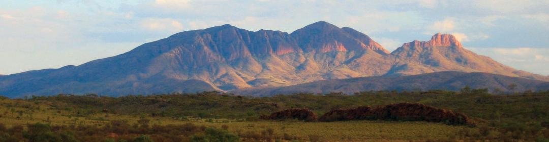 Eastern Macdonnell Ranges mountain view dusk