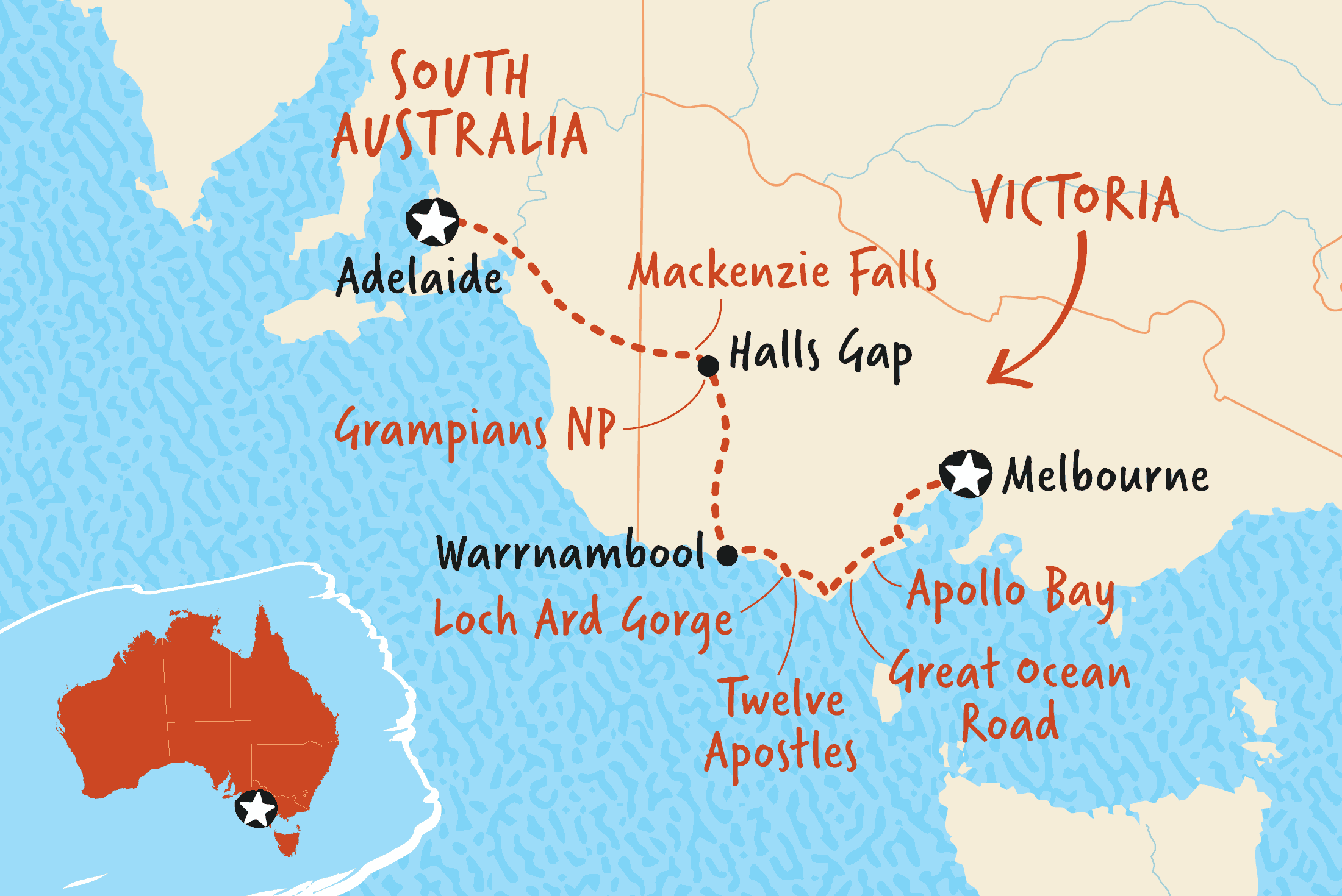 Great Ocean Road Map Nsw Great Ocean Road Adventure Ex Adelaide | Adventure Tours Australia