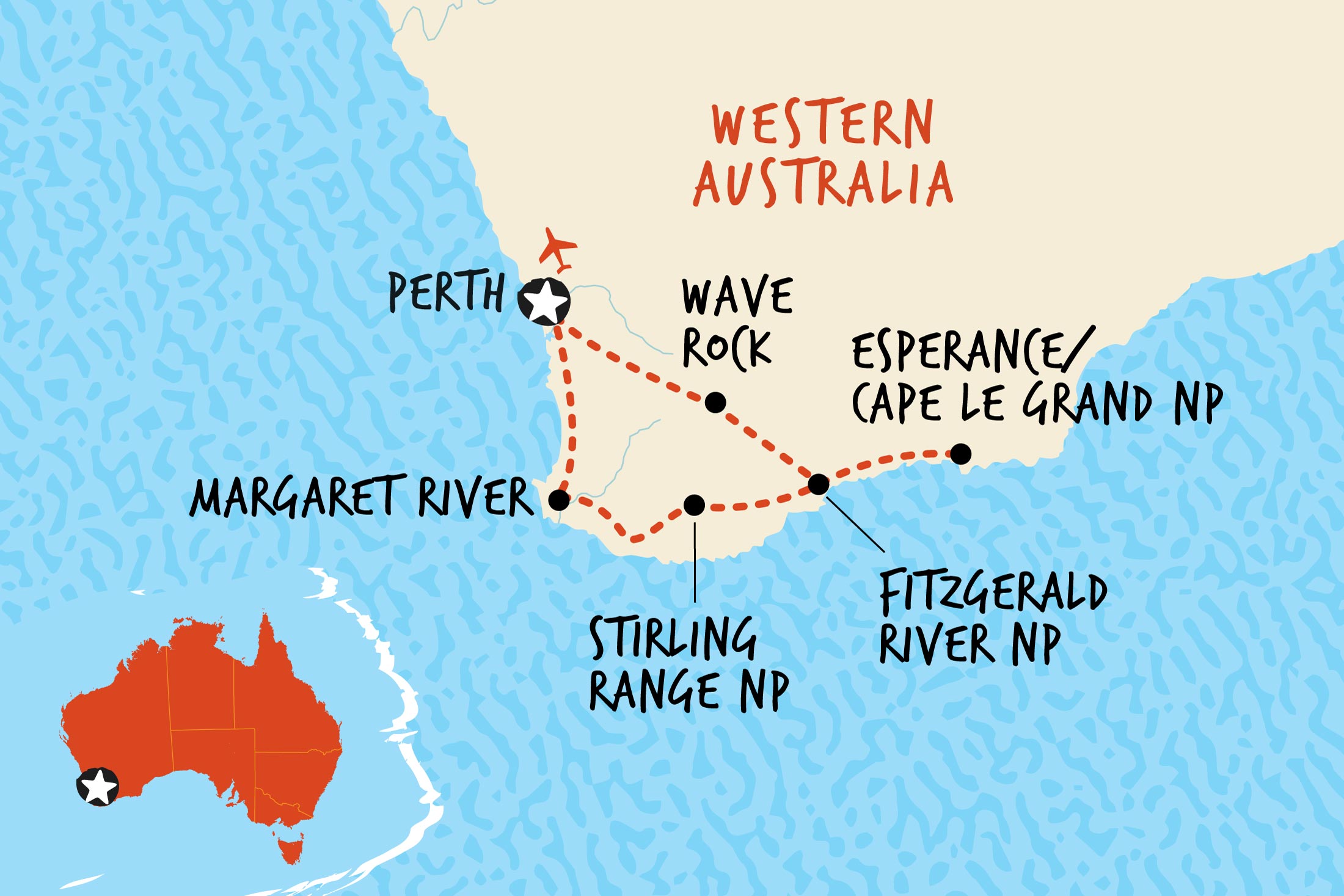 Map of Esperance & Southwest Adventure including Australia