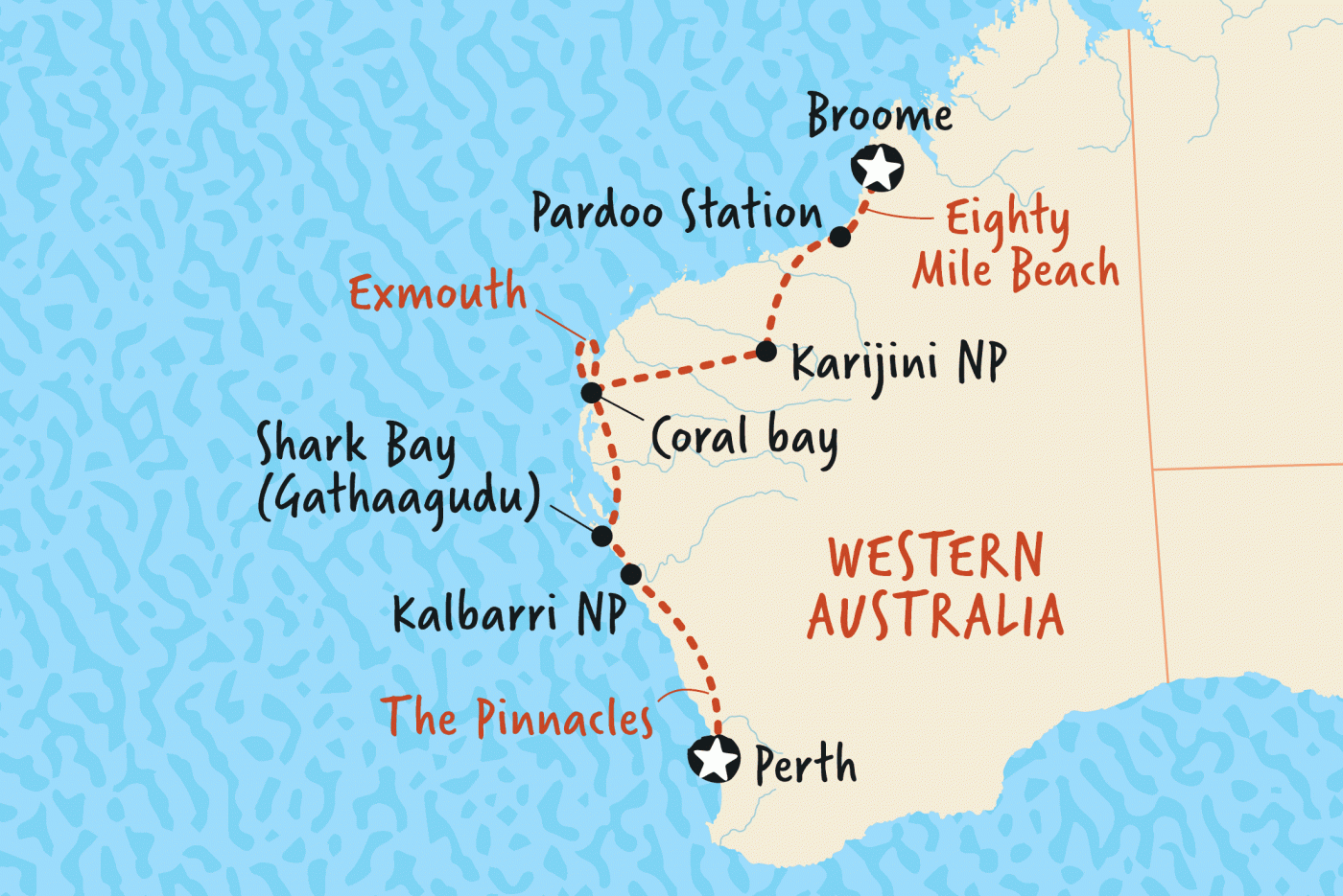 Map of West Coast Encompassed Northbound Map of West Coast Encompassed Northbound including Australia