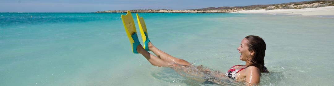 Girl swimming at Turquoise Bay, Western Australia